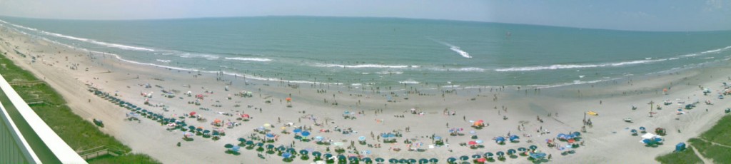 Panoramic view of the beach from the condo. 